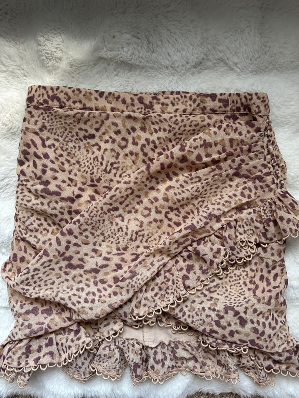 ASOS Beige and Brown Leopard-Print Mini Skirt